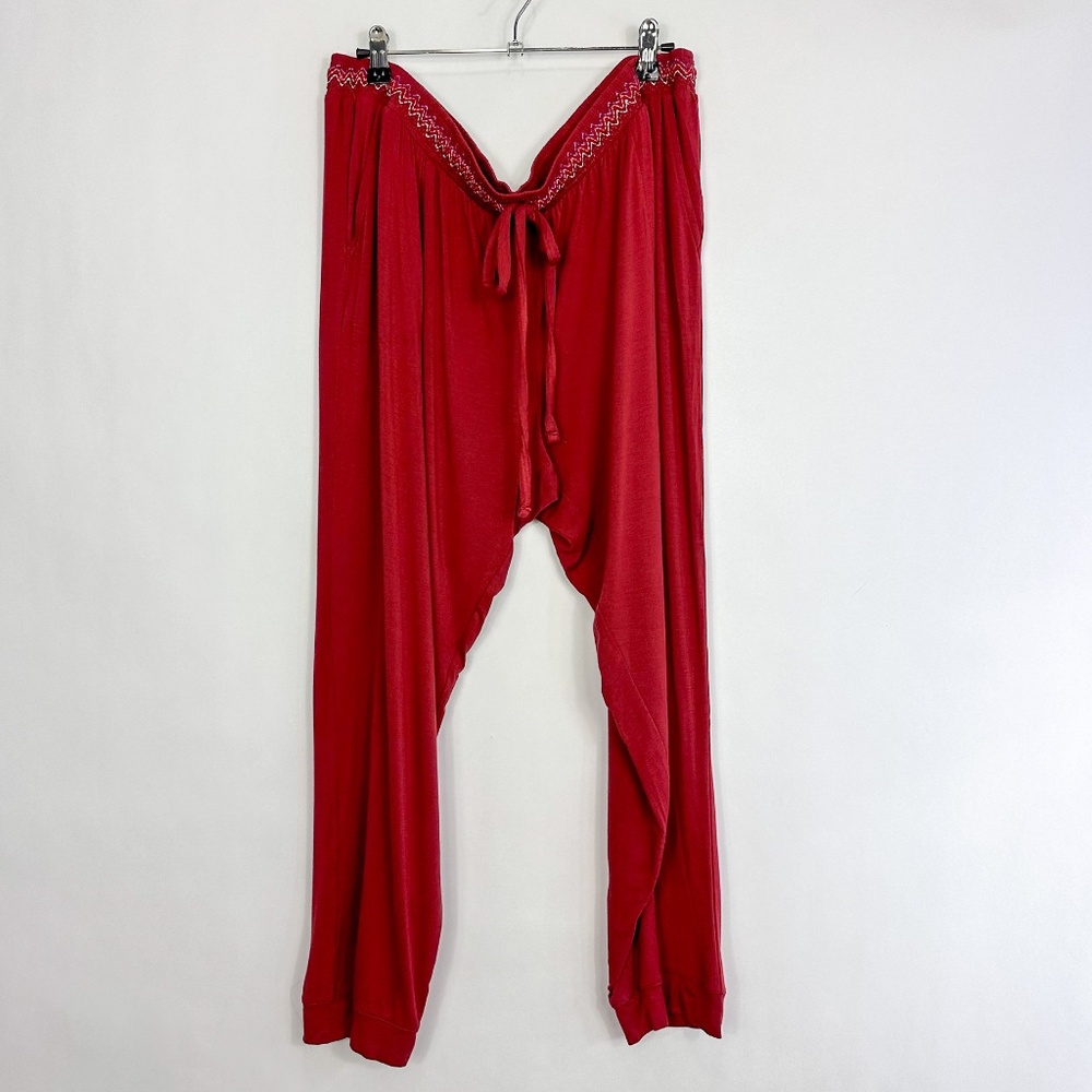 Soma Red Embroidered Waist Pajama Pants